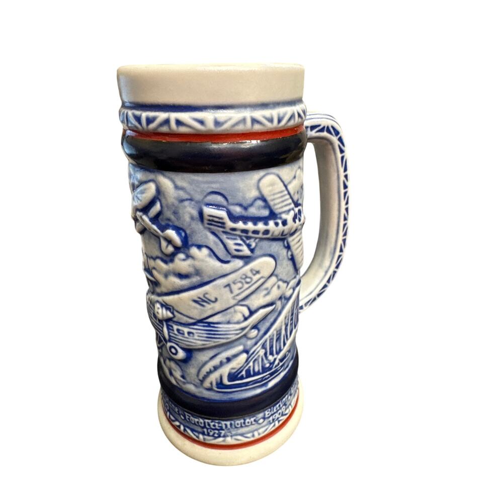 Vintage Avon Small Beer Stein Planes Aircraft Brazil 1982